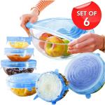 VINAR 6 Pcs Silicone Lid Cover Silicon Lids Kitchenware 15 inch Lid Set